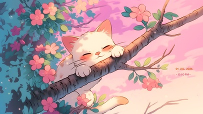 花丛可爱小猫咪