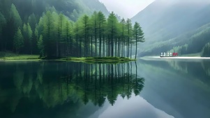 湖面倒影