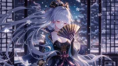 雪墨壁纸丨神里绫华丨漫川风雪丨