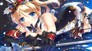 雪花下的美女