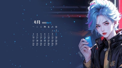 4K赛博朋克蓝发帅哥