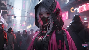 雨中美女