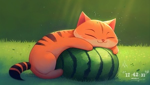 想吃西瓜的橘猫