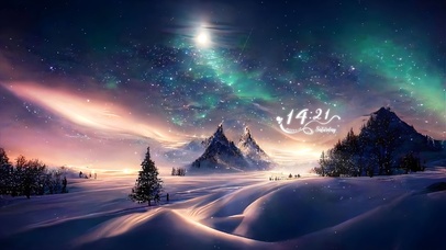 唯美治愈雪后星空