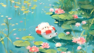 可爱荷塘小熊