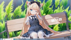 猫耳少女长椅