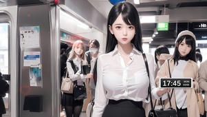 4K地铁可爱少女