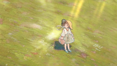 草地上的小女孩