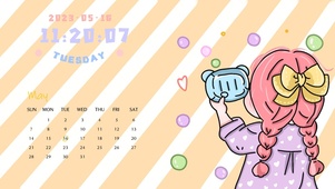 卡通少女拍照