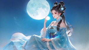 朦胧雾霜寒月