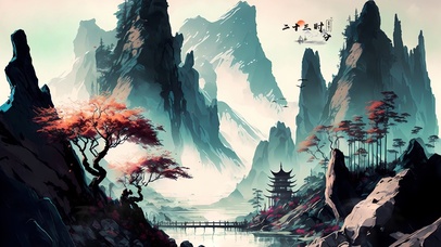 唯美国风 山水图
