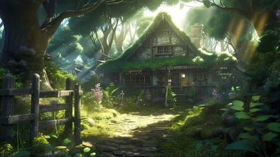 唯美护眼绿色小屋