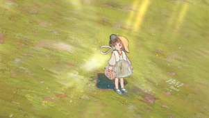 草地上的小女孩
