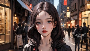 可爱街道女生