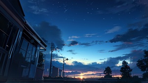 夜晚小镇