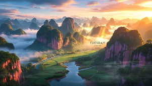 群山叠峦 