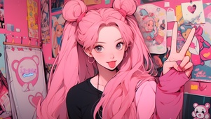 可爱丸子少女