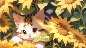 向日葵可爱猫咪