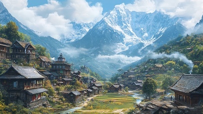 山林里的古寨建筑