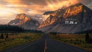 唯美落日夕阳山区公路