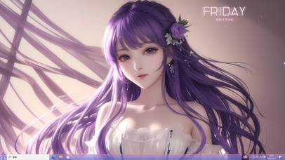 4k紫发清纯美少女飘逸