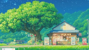 大树下便利店主题