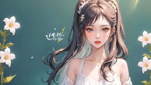 4k可爱鲜花女孩
