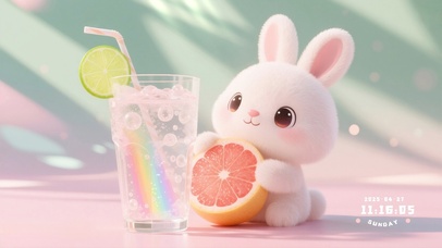 小兔的夏日冰柚彩虹饮