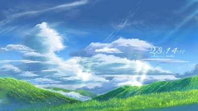 4k 治愈夏日草原天空