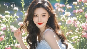 4K 花丛女生
