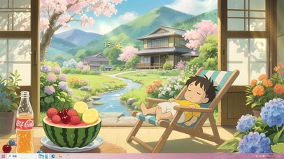 悠闲治愈樱花庭院