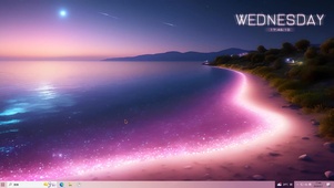 夜晚美丽海边