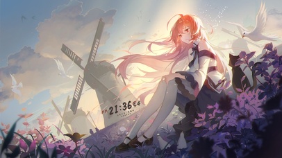 4k 唯美花海里的艾莉丝