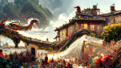 4K中国古风梦幻古城