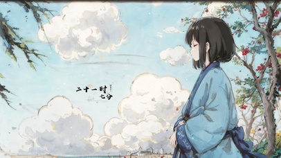 水墨风治愈女孩