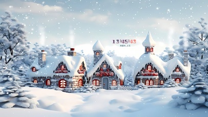 圣诞雪村美景
