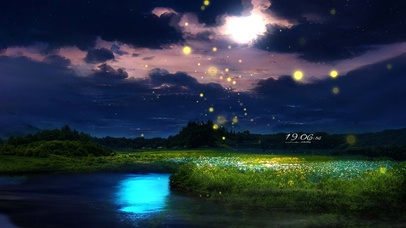 夜空下的湖光