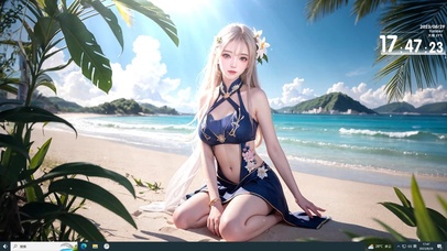 沙滩美少女  夏日海边度假