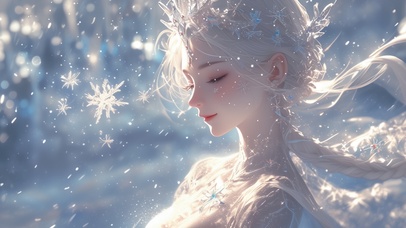 4K 冰雪女王 雪女 雪中仙子