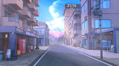 唯美治愈日系城市街道樱花