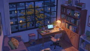 治愈书房听雨