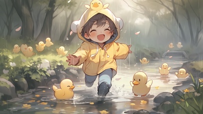 4k雨天快乐鸭