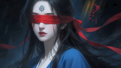 冷艳国风蒙眼少女