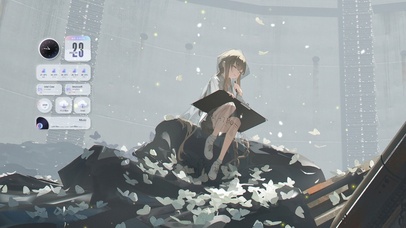 唯美绘画少女（带鱼屏）