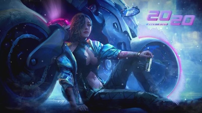 0696-赛博朋克机车女孩