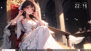 4k王座白色晚礼服女王美少女