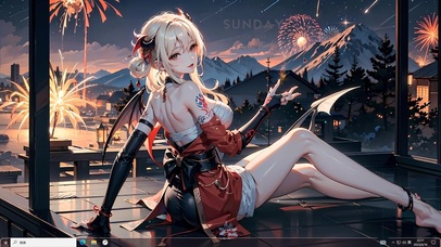 4k暗黑烟花纯欲宵宫美少女