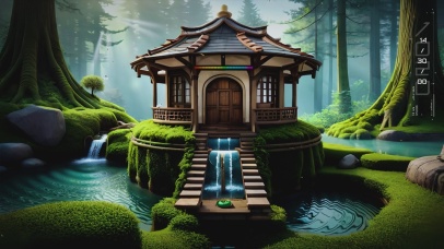 森林小屋 绿色护眼