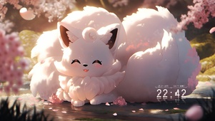 樱花下的小狐狸