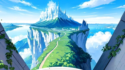 出口外的峭崖和城堡